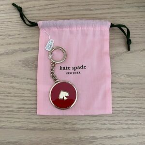 Kate Spade Red and Gold Spade Keychain Purse Charm with dust bag included